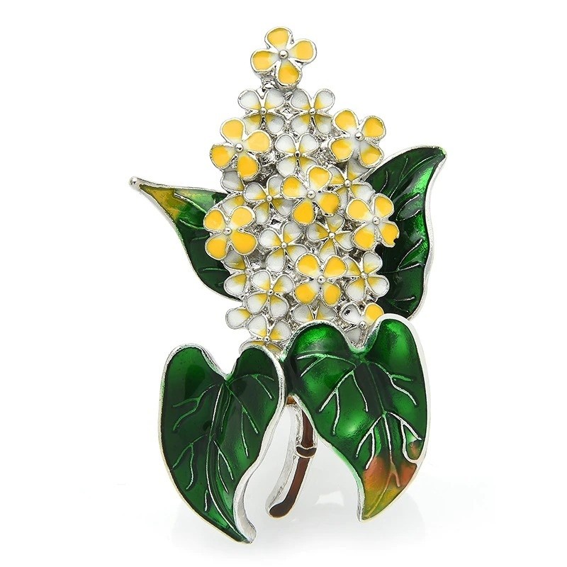 Trendige Emaille lila Blumenbrosche