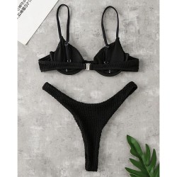 Sexy geripptes Bikini-Set - Brasilianischer Stil - mit Push-Up