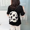 Kleiner Plüschrucksack - mit Reißverschluss - Blumendruck