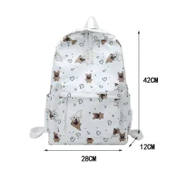 Fashionable backpack - large capacity - with dogs / butterflies / feathers printBackpacks