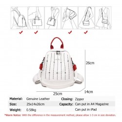 Luxurious multifunctional backpack - shoulder bag - with rivets - genuine leatherBackpacks