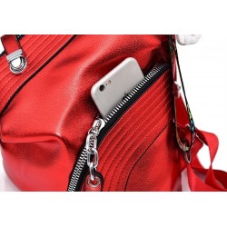 Fashionable backpack - anti-theft zippers - with decorative keychainBackpacks