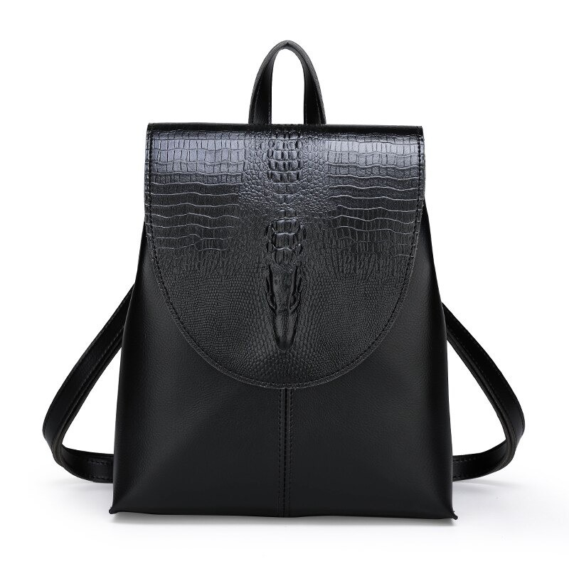 Fashionable leather backpack - shoulder bag - snakeskin patternBackpacks