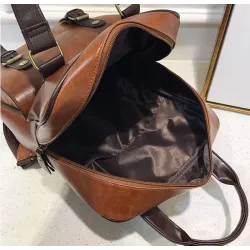 Vintage Lederrucksack - mit Anti-Diebstahl-Reißverschlüssen / Schnallen - wasserdicht