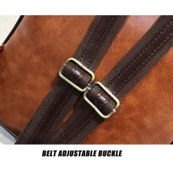 Vintage Lederrucksack - mit Anti-Diebstahl-Reißverschlüssen / Schnallen - wasserdicht
