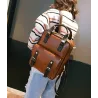 Vintage Lederrucksack - mit Anti-Diebstahl-Reißverschlüssen / Schnallen - wasserdicht