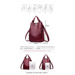 Fashionable leather backpack - multifunction vintage shoulder bag - large capacityBackpacks
