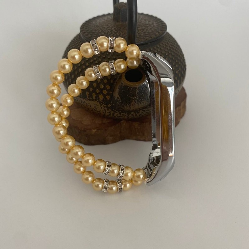 Elastisches Armband mit Perlen / Kristallen - Armband - für Xiaomi Mi Band 3 / 4 / 5 / 6