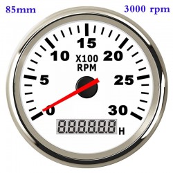 Drehzahlmesser für Boote / Autos - Geschwindigkeitsmesser - LCD - 12V/24V - 8000 RPM - 52mm / 85mm
