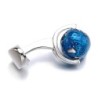Elegant silver cufflinks - with rotatable blue earth globeCufflinks