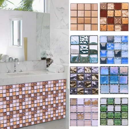 Mosaic style wall sticker - waterproof self adhesive tiles - 10 * 10 cm - 10 piecesWall stickers