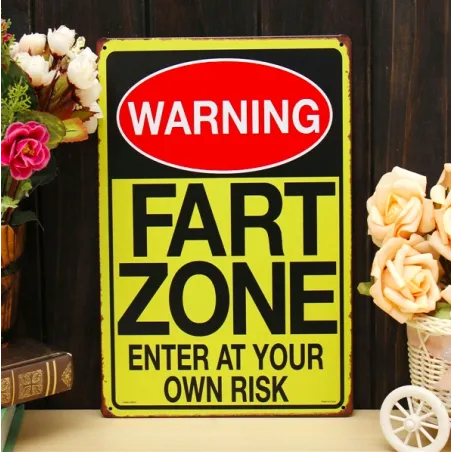Warning Fart Zone - metal sign - posterPlaques & Signs