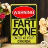 Warning Fart Zone - metal sign - posterPlaques & Signs