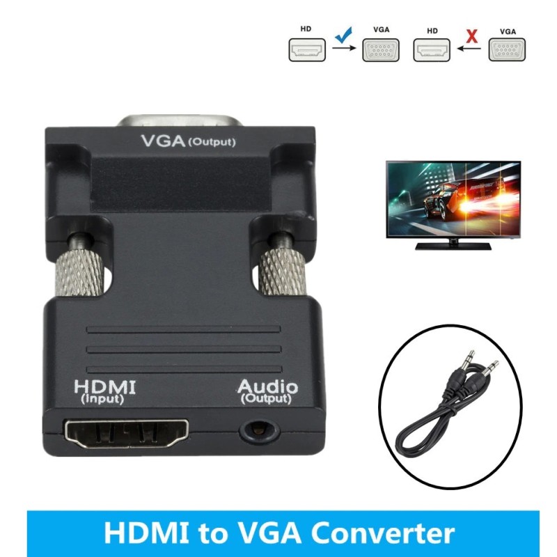 HDMI-kompatibel zu VGA-Adapter - Audiokabel - 3,5 mm - 1080P