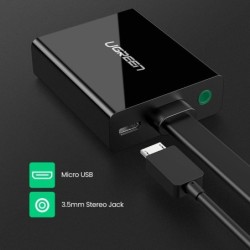 UGREEN - aktiver HDMI-zu-VGA-Adapter - mit 3,5-mm-Audiobuchse - 1080P