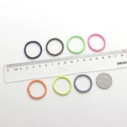 Elastic hair bands - colorful nylon - 50 piecesHair clips