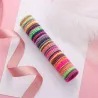 Elastic hair bands - colorful nylon - 50 piecesHair clips