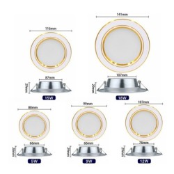 LED ceiling light - recessed round lamp - 5W / 9W / 12W / 15W / 18W - AC 220V-240V - 10 piecesCeiling lights