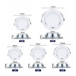 LED Deckenleuchte - runde Einbauleuchte - 5W / 9W / 12W / 15W / 18W - AC 220V-240V - 10 Stück