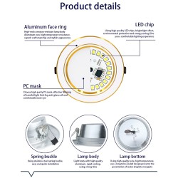 LED ceiling light - recessed round lamp - 5W / 9W / 12W / 15W / 18W - AC 220V-240V - 10 piecesCeiling lights