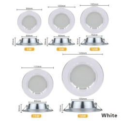 LED-Deckenleuchte - runde Einbauleuchte - 5W / 9W / 12W / 15W / 18W - AC 220V-240V - 1 Stück