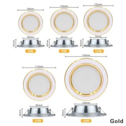 LED-Deckenleuchte - runde Einbauleuchte - 5W / 9W / 12W / 15W / 18W - AC 220V-240V - 1 Stück