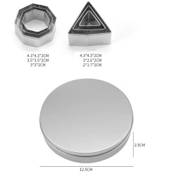 Geometrischer Ausstecher - Quadrat / Herz / Dreieck - Edelstahl