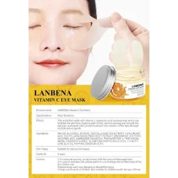 Eye mask - moisturizing gel patches - anti-wrinkle - firming - Vitamin C - 50 piecesSkin