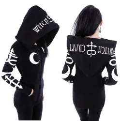 Gothic Punk Witch - Hoodie mit Reißverschluss - Witch Craft