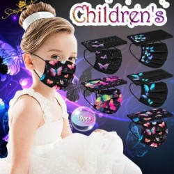 Gesichts-/Mundschutzmasken - Einweg - 3-lagig - für Kinder - Schmetterlinge bedruckt - 10 Stück