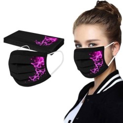Protective face / mouth masks - disposable - 3-ply - for adults - butterflies printed - 10 piecesMouth masks