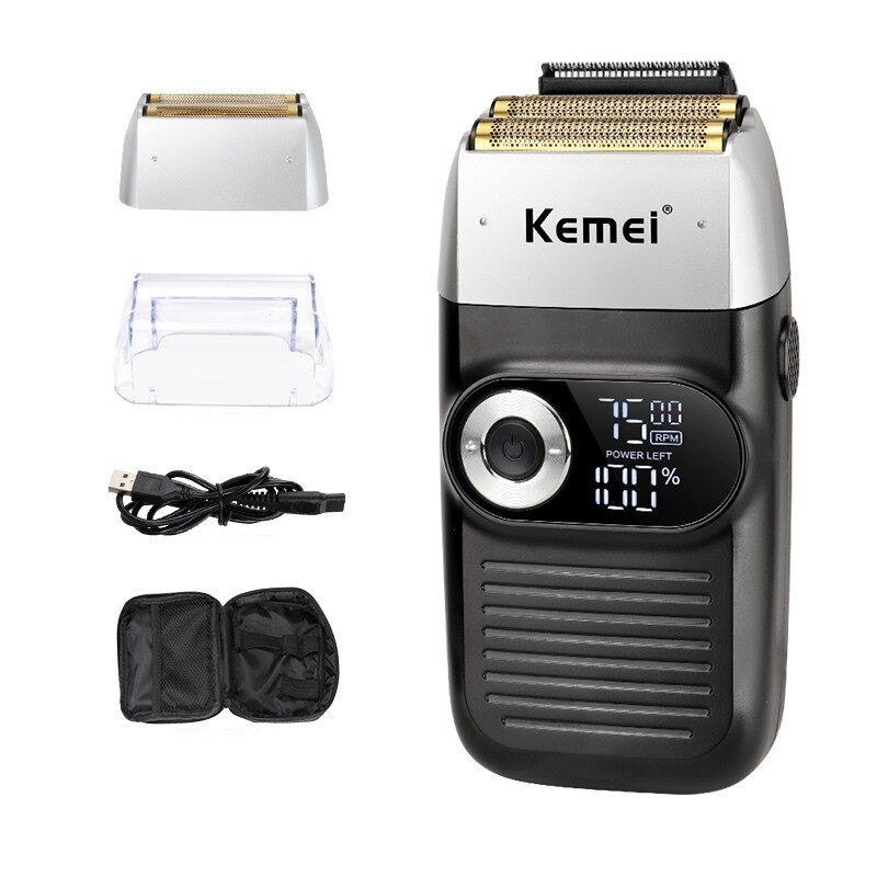 Kemei KM-2026 - Elektrorasierer / Bartschneider - LCD - 3 Geschwindigkeiten - 0.0mm