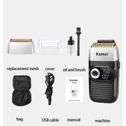 Kemei KM-2026 - Elektrorasierer / Bartschneider - LCD - 3 Geschwindigkeiten - 0.0mm