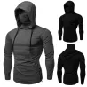 Herren Langarm-Hoodie - mit Gesichtsbedeckung