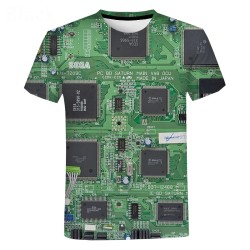 3D elektronischer Chipdruck - T-Shirt im Hip-Hop-Stil - Kurzarm