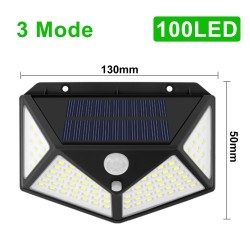 Outdoor / garden solar light - lamp - waterproof - motion sensor - 3-modes - 100 LEDSolar lighting