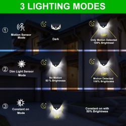 Outdoor / garden solar light - lamp - waterproof - motion sensor - 3-modes - 100 LEDSolar lighting