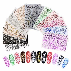 3D nail stickers - colored gold foil with spots - self adhesiveNails