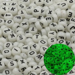 Leuchtende Acrylperlen - zur Schmuckherstellung - Zahlen / Buchstaben / Herzen - 4 * 7mm