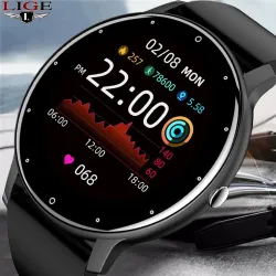 LIGE - Smart Watch - Full-Touchscreen - Fitness-Tracker - Blutdruck - Wasserdicht - Bluetooth - Android IOS