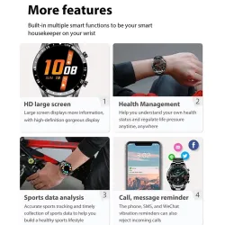 LIGE - Smart Watch - touch screen - fitness tracker - blood pressure - waterproof - Bluetooth - Android iOSSmart-Wear