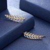 Elegant leaf shaped earrings - with crystals - 925 Sterling silverEarrings