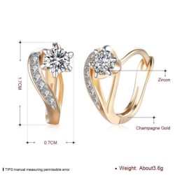 Heart shaped gold earrings - with white zirconiaEarrings