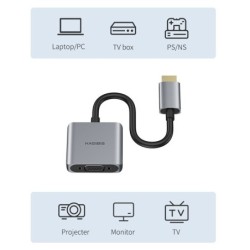 HDMI-kompatibler auf VGA-Adapter - Micro-USB - mit Video-/Audioleistung - 1080p