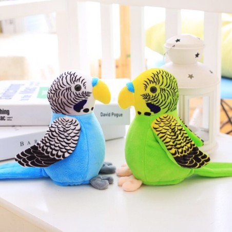 Electric talking parrot - funny plush toy - record / repeat / waving wings - 18cmToys