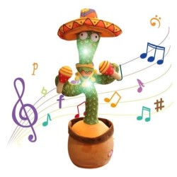 Electric cactus with Spanish sombrero - funny plush doll - twisting / dancing / recording