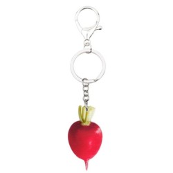 Metal keychain with acrylic red radishKeyrings