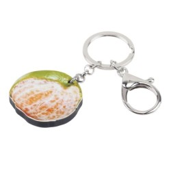Schlüsselanhänger aus Metall - mit Acryl-Mandarine