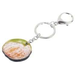 Schlüsselanhänger aus Metall - mit Acryl-Mandarine