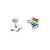 Regenbogenstern-Ohrstecker - Edelstahl - Unisex